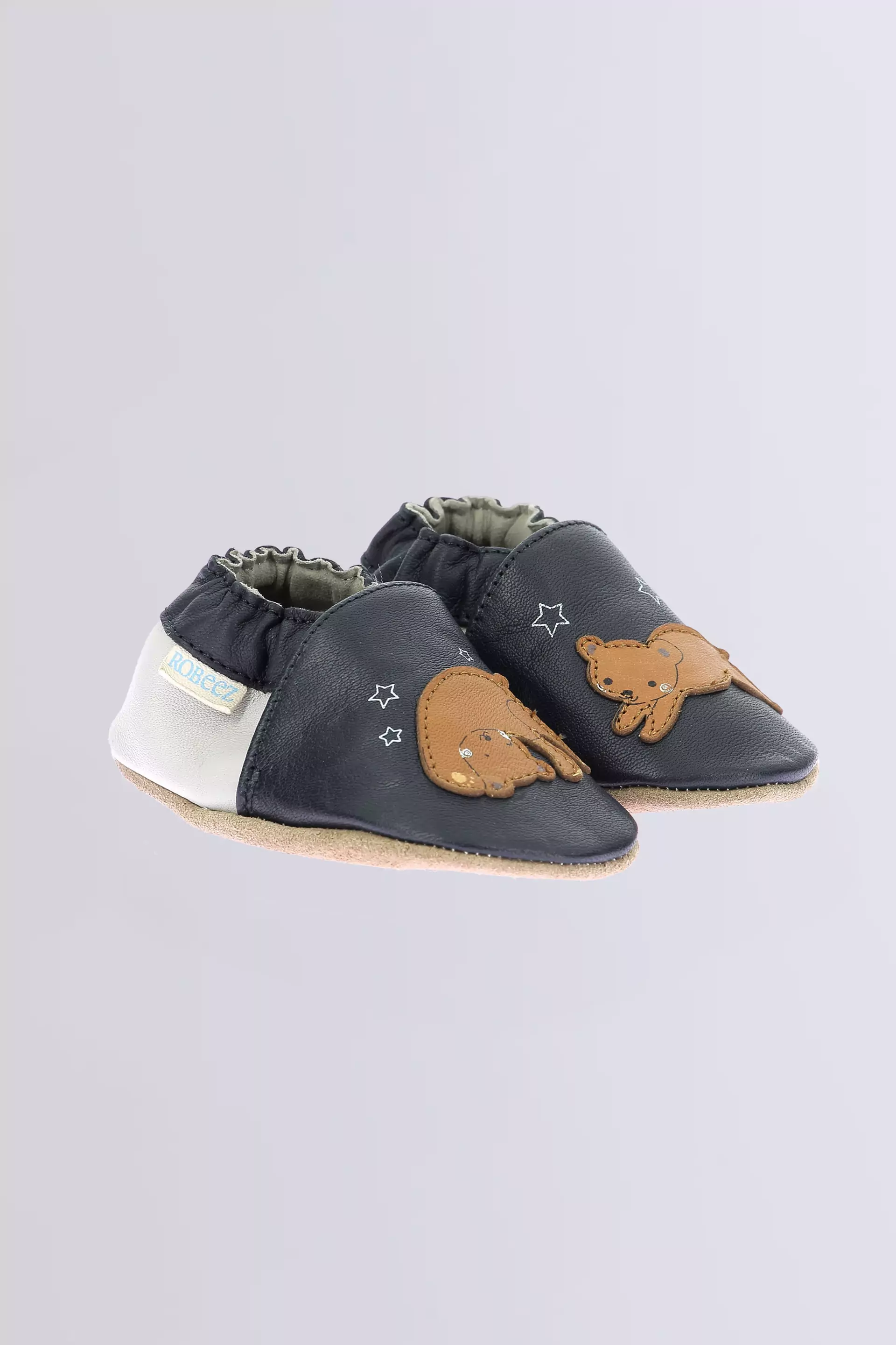 Circus Happines - Dark blue soft sole slippers for boy - Robeez © Official website