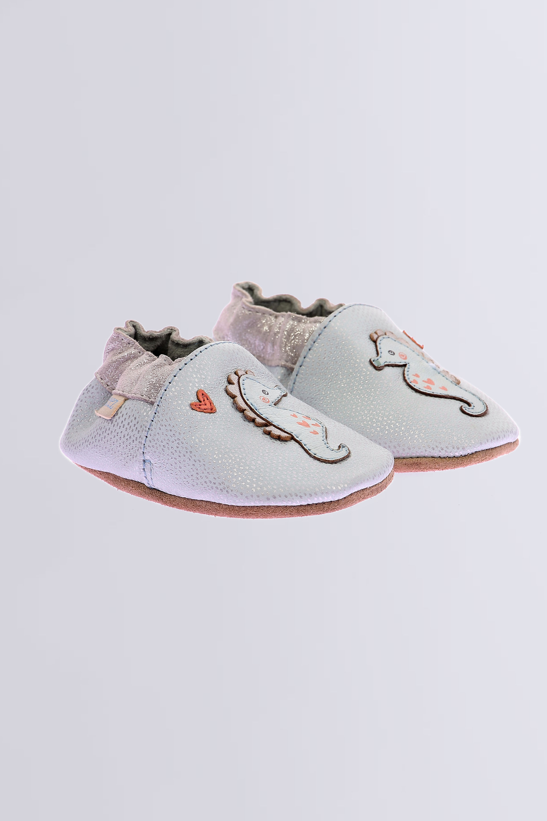 Seahorse Land - Light blue soft sole slippers for girl - Robeez © Official website