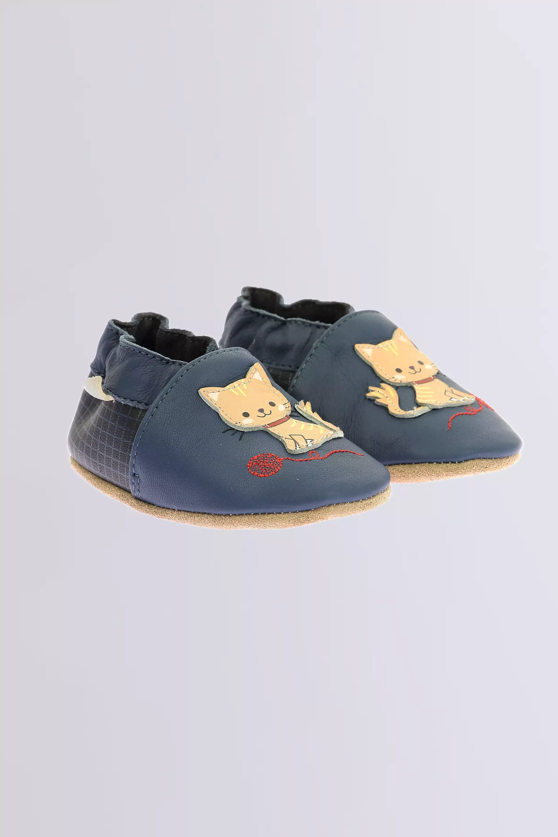 Kitten Day - Blue soft sole slippers for boy - Robeez © Official website