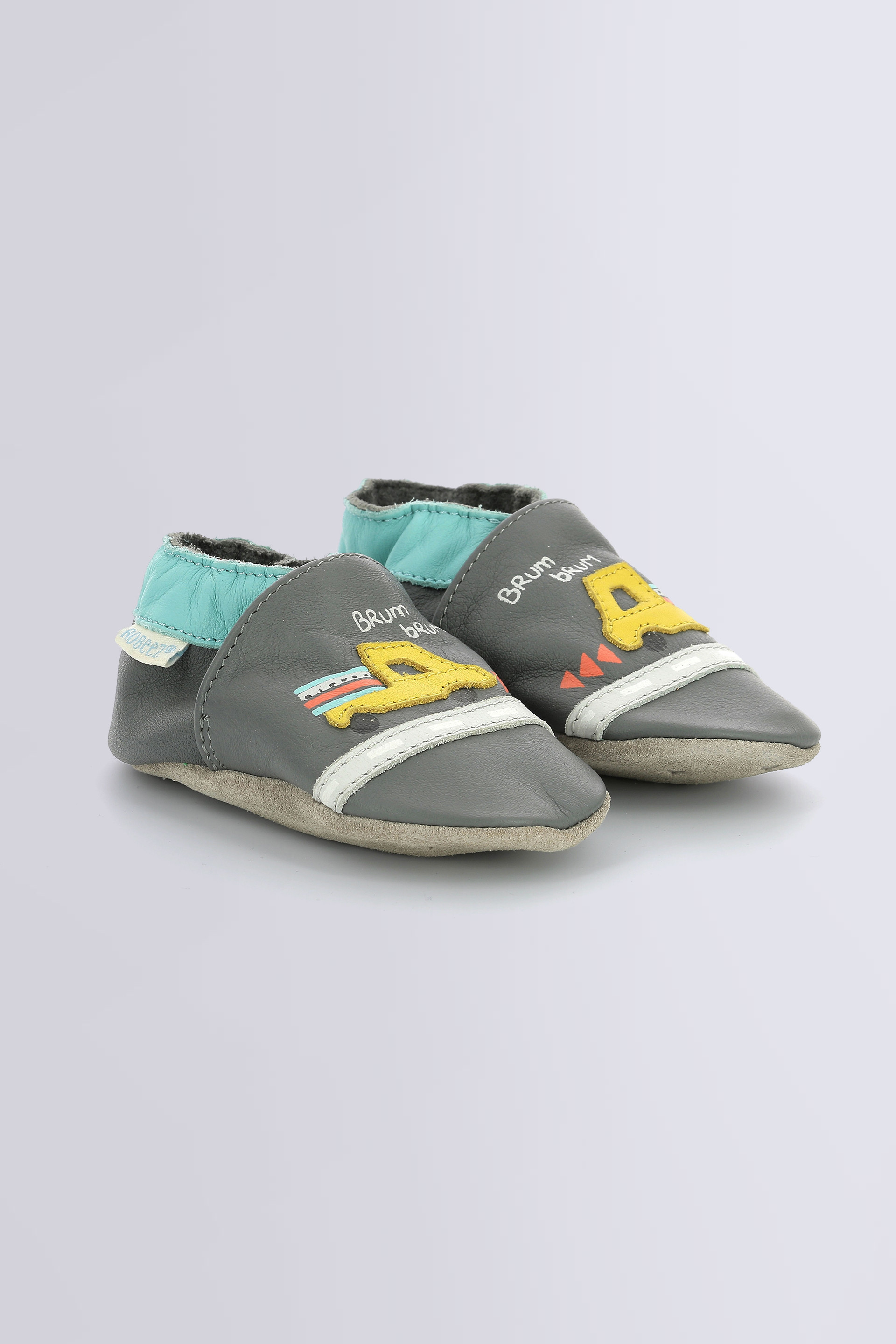 Truck Road gris oscuro y azul claro - zapatillas de bebé niño - Robeez ©