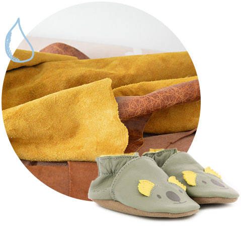 Vegetable-tanned leather slippers