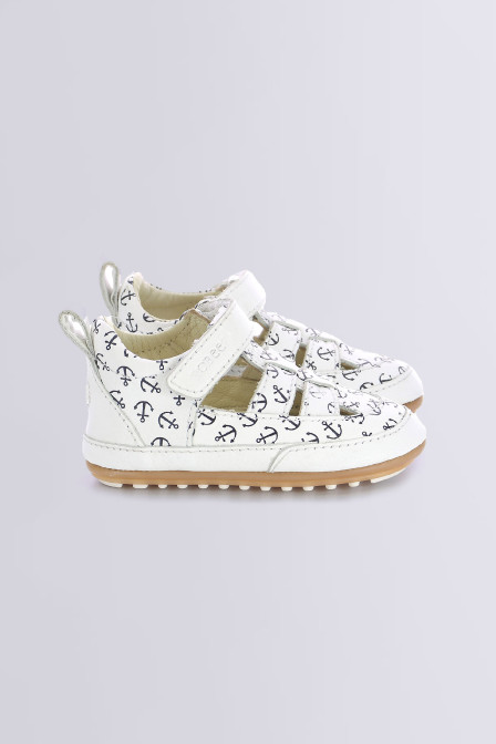 Miniz - white first steps t-strap shoes  for boys - Robeez © Miniz - white first steps t-strap shoes  for boys - Robeez ©