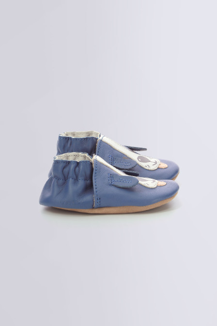Sweety Dog - blue soft sole slippers for girls and boys - Robeez © Sweety Dog - blue soft sole slippers for girls and boys - Robeez ©