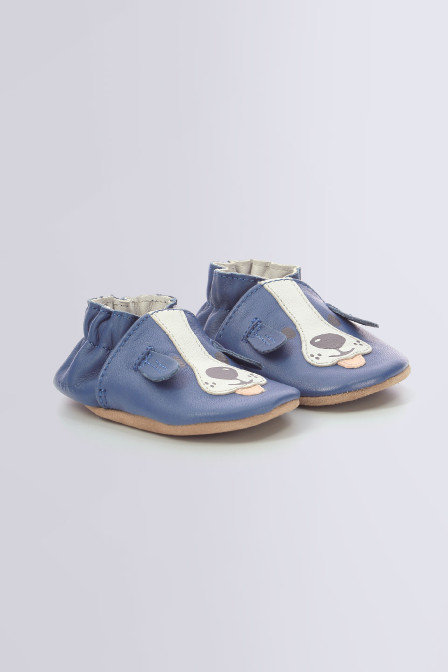 Sweety Dog - Chaussons souples bleu pour fille et garçon - Robeez ©