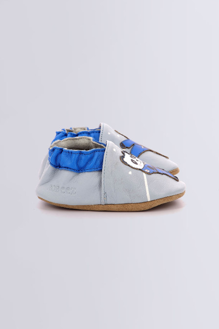 Karate Panda - Blue soft sole slippers for boy - Robeez © Official website Karate Panda - Blue soft sole slippers for boy - Robeez © Official website