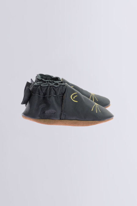 Goldy Cat - navy soft sole slippers for girls - Robeez © Goldy Cat - navy soft sole slippers for girls - Robeez ©