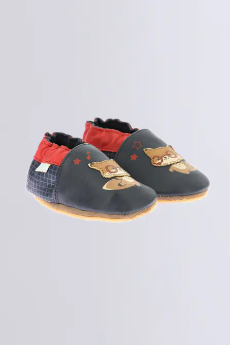 Foxy Dance - Chaussons souples marine pour garçon - Robeez © Site Officiel