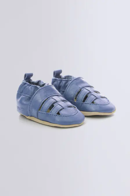 Sandiz Veg - blue first steps t-strap shoes  for girls and boys - Robeez ©