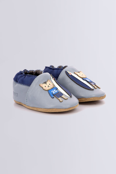 Surfing Boy - Blue soft sole slippers for boy - Robeez © Official website
